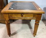 Oak Glass Top Table