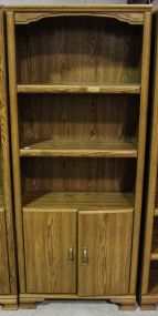 Oak Open Front Bookcase with Two Doors