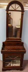 Pine One Door Stand with Dome Top Mirror