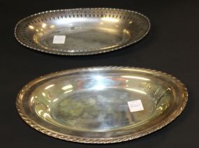 Wallace Brothers Oval Silverplate Tray and Wm. Rogers Plated Oval Tray