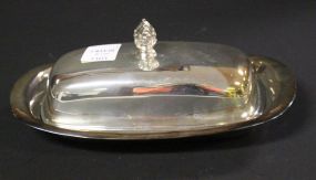 Silverplate Butter Dish with Glass Insent
