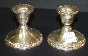 Pair Rogers Sterling Weighted Candlesticks in Box