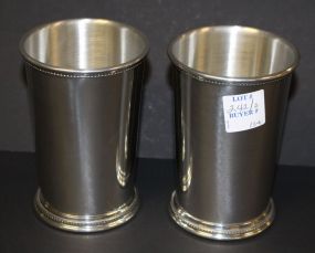 Two Salisbury Pewter Mississippi Julep Cups