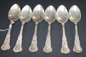 Set of Six Sterling Serving Spoons