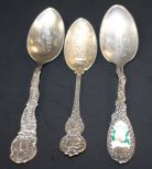 Three Sterling Silver Souvenir Spoons