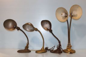 Four Adjustable Desk Lamps `