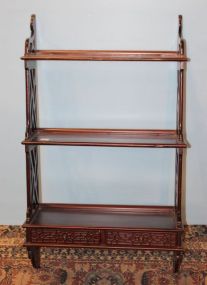 Mahogany Hanging Shelf with Two Drawers