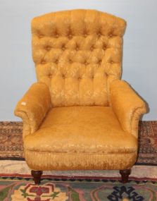 Tufted Back Walnut Arm Chair