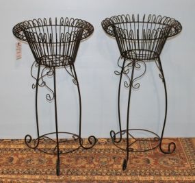 Pair of Wrought Iron Planters