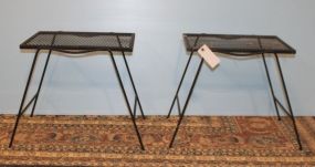 Two Wrought Iron and Mesh Tables