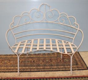 Wrought Iron Curved Bench
