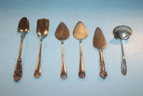 Lot of Silverplate with Scoops, Spreader, Ladle