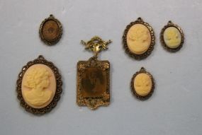 Grouping of Faux Cameo Pendants, Parts
