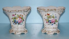 Pr. Handpainted Porcelain Vases
