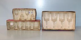 Four Lady Victorian Crystal Tumblers, Four Cordials, Four Glasses