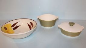 Two Corning Ware Dishes, Ceramic Bowl