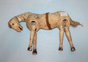 Vintage Wood Horse with Rope to Hold Joints Puppet