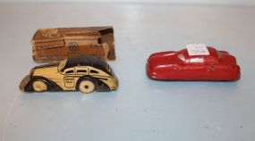 Vintage 1930's Marx Tin Litho Tan Tricky Taxi in Box and Vintage Car