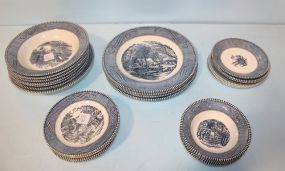 Set of Currier and Ives Dishes