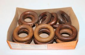Sixteen Wooden Curtain Rings