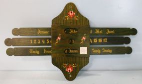 Decorative Painted Wall Plaque Showing Dates and Months