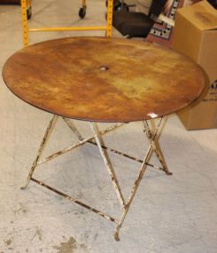 Rusted Vintage Round Iron Table