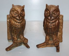 Pair of Metal Owl Bookends