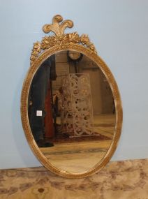 Oval Mirror with Flurdelis Carving