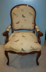 French Style Walnut Arm Chair