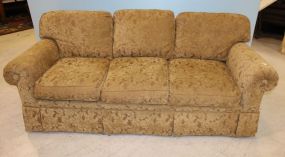 Three Cushion Damask/ Velvet Sofa