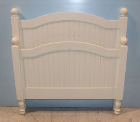 Twin Size White Painted Wood Bed with Rails