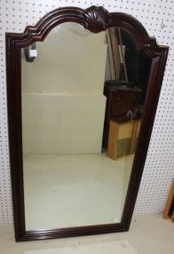 Mahogany Mirror with Shell Carved Crest