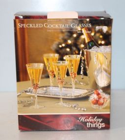Set of Four Speckled Cocktail Glasses