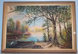 Oil on Board Scene of Swamp Signed Gridley Effie