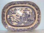 Oriental Design Stoneware Platter
