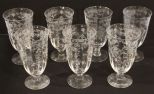 Set of Seven Elegant Glass Stems