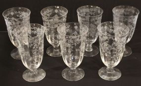 Set of Seven Elegant Glass Stems