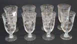 Set of Eight Elegant Glass Stems