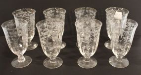 Set of Eight Elegant Glass Stems