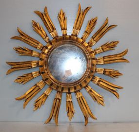 Painted Wood Sun Mirror