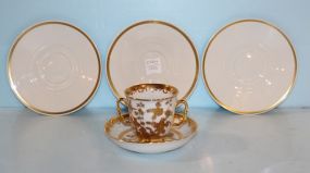Three Saucers, Gold Decoration Cup/ Saucer