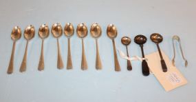 Various Silverplate Tongs, Salt Spoons, Demi-Tesse Spoons