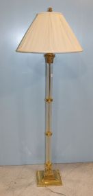 Glass and Brass Floor Lamp