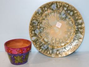 Beth Sartan Pottery Flower Pot, Gayle Cornall '02 Pottery Plate