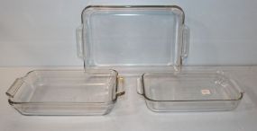 Three Pyrex Casserole Dishes