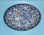 Blue and White Spongeware Plate