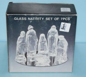 Seven Piece Glass Nativity Scene