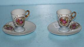 Pair Demitasse Cups/ Saucers