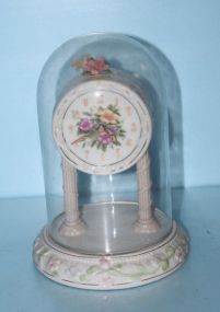 Decorative Porcelain Clock Under Dome