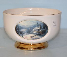 Thomas Kinkade Sunday Evening Sleigh Ride Bowl